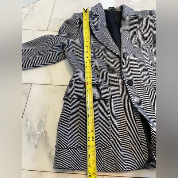 & Other Stories Paris Atelier women’s 12 gray herringbone blazer Italian fabrics - Picture 8 of 9